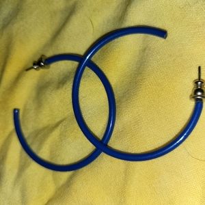 Med hoops blue.....80s babies vintage